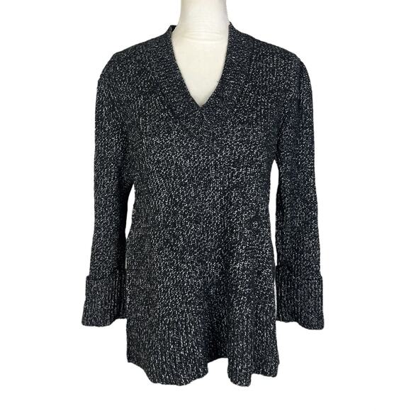 Athleta Shasta V-Neck Marled Wool Blend Pullover Sweater Side Slit Size XS - Picture 3 of 8